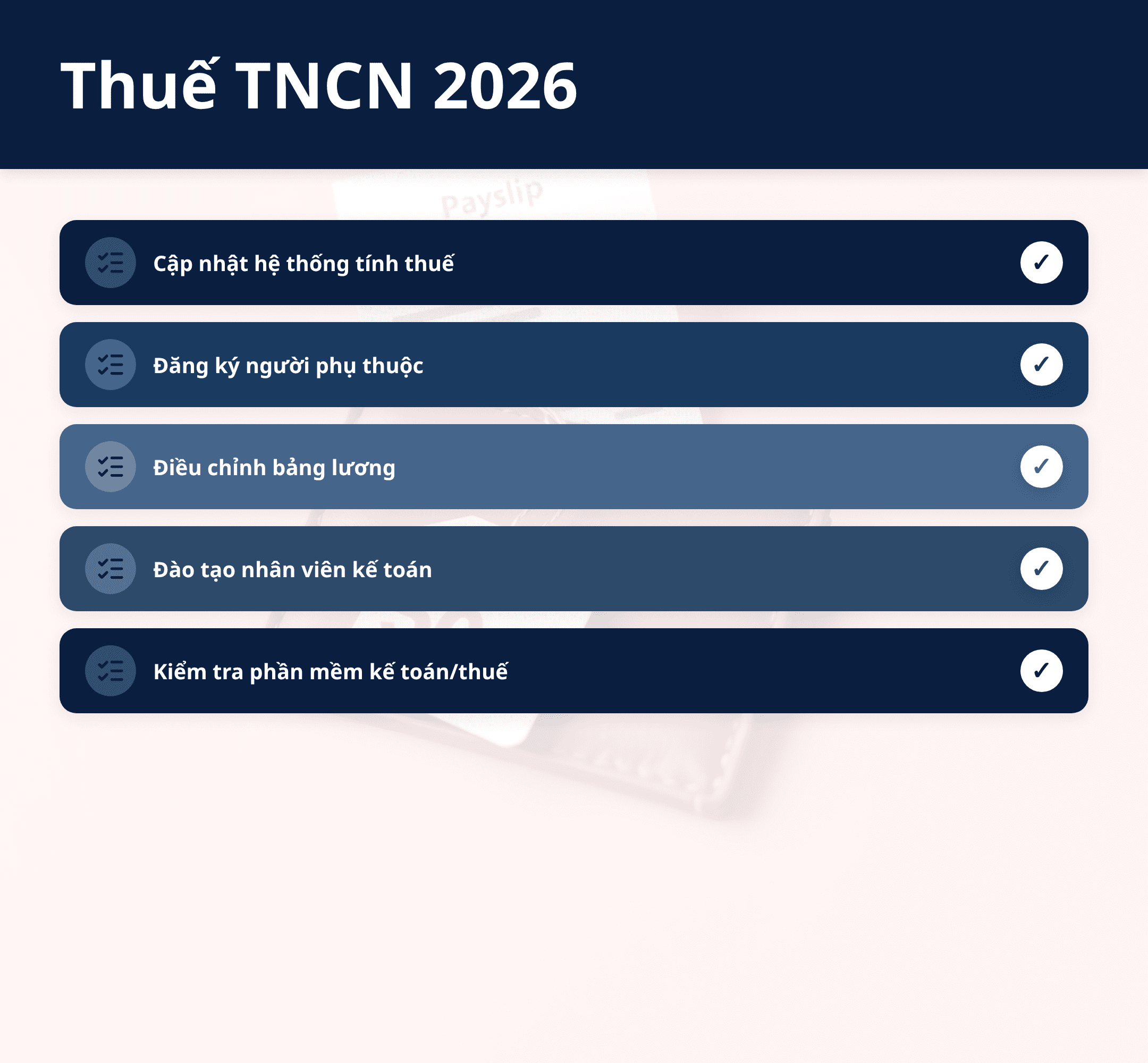 Infographic: Thuế TNCN 2026: 5 bậc mới & giảm trừ – Doanh nghiệp cần biết