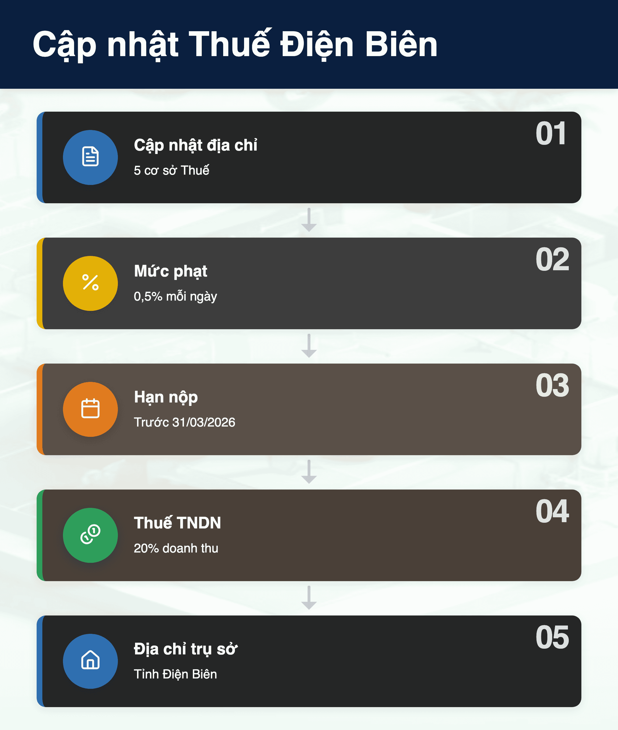 Infographic: Cập nhật địa chỉ Thuế Điện Biên 2026: 5 cơ sở, số điện thoại mới