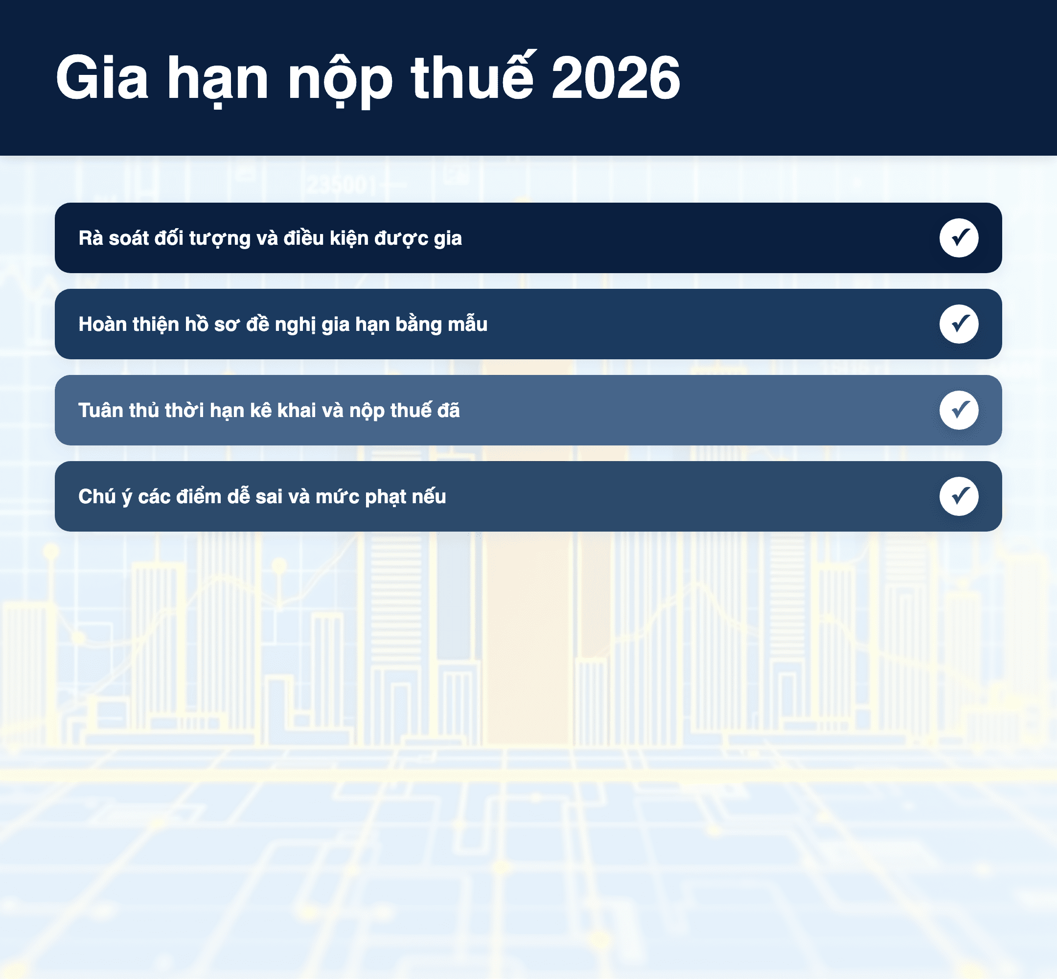 Infographic: Gia hạn nộp thuế 2026: 4 lưu ý quan trọng từ Công văn 5739/THO-NVDTPC