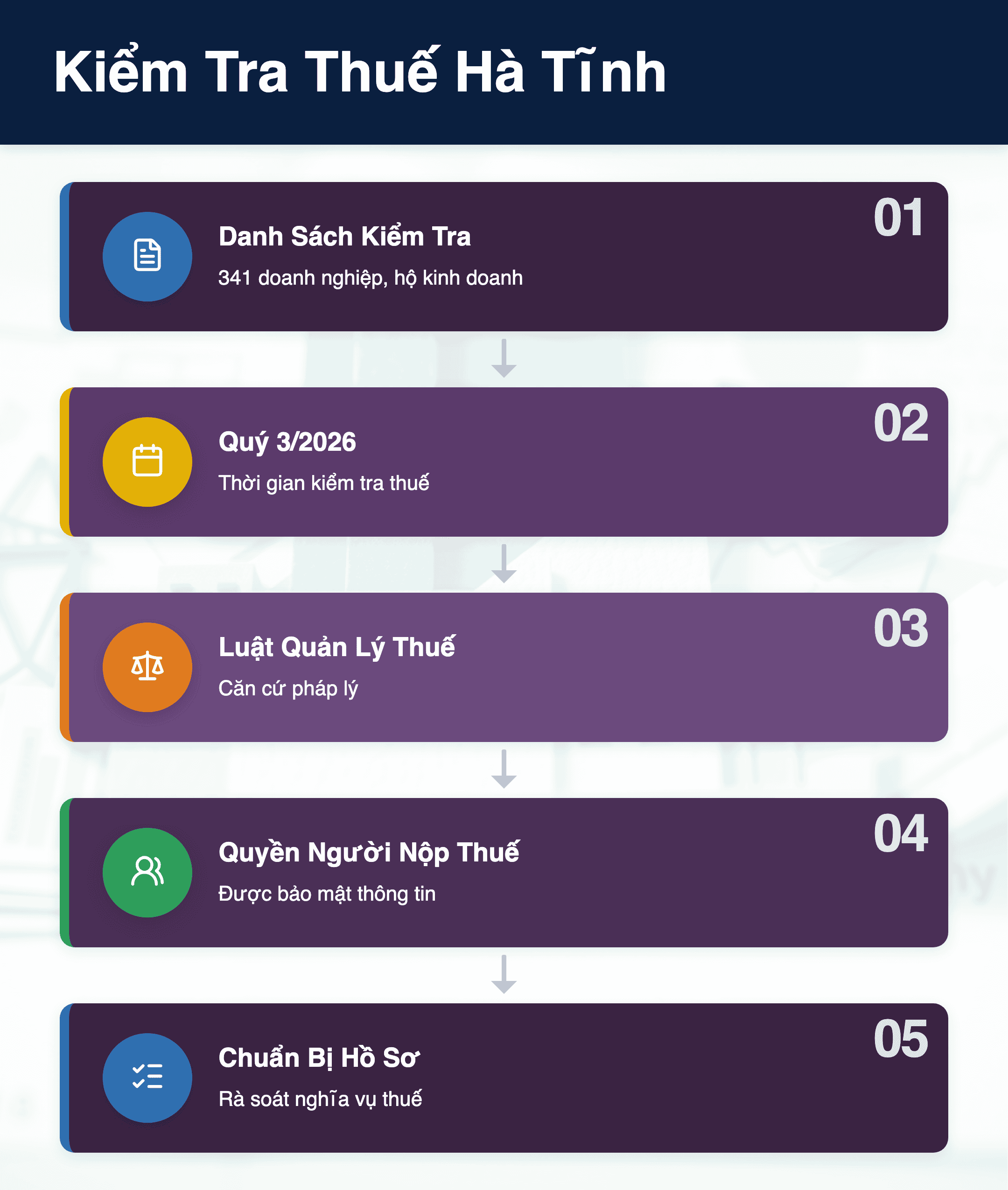 Infographic: Hà Tĩnh: 341 Doanh nghiệp bị kiểm tra thuế Quý 3/2026 – Hướng dẫn chuẩn bị
