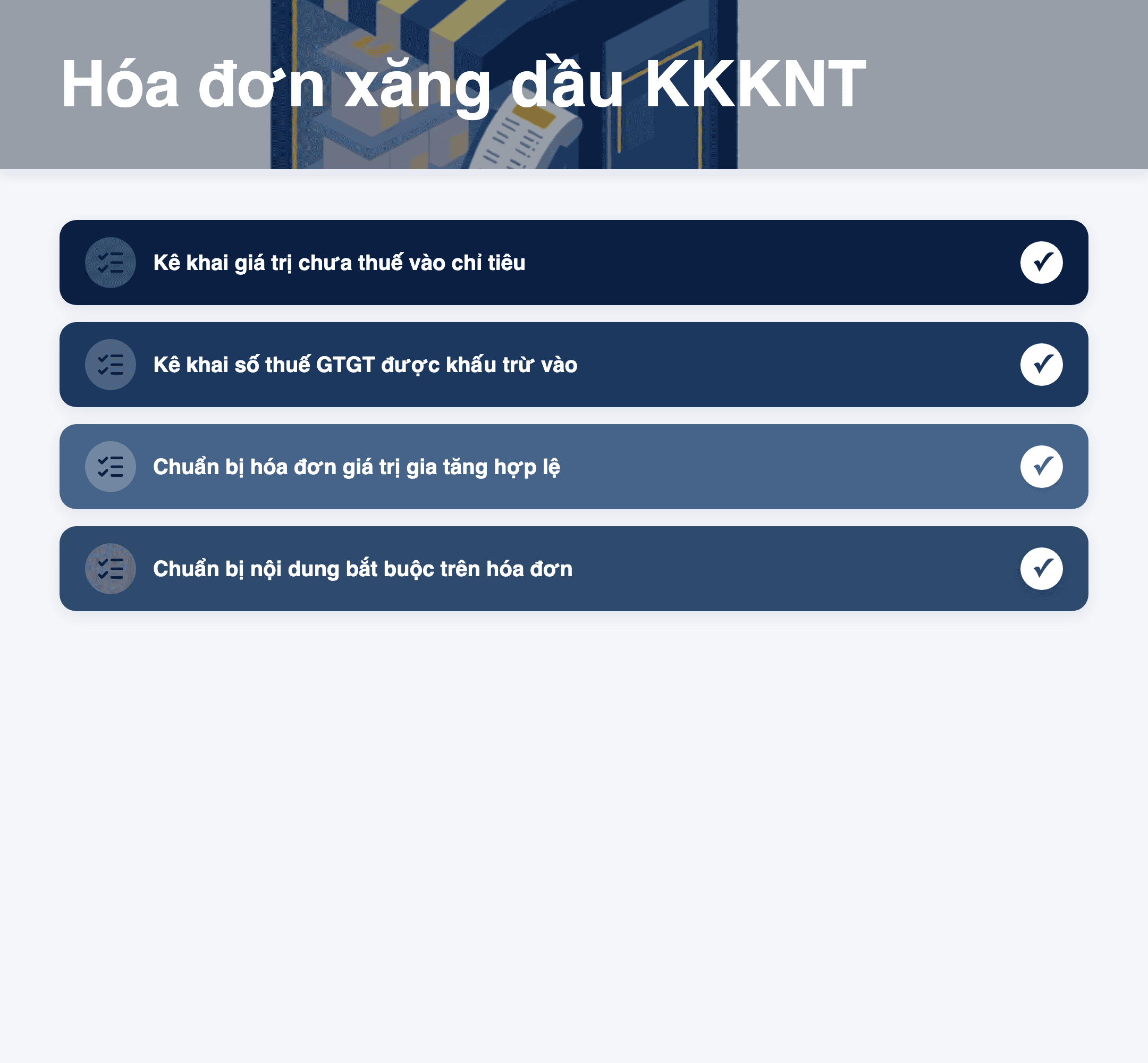 Infographic: Hóa đơn xăng dầu KKKNT: 3 bước kê khai GTGT đầu vào hiệu quả 2026