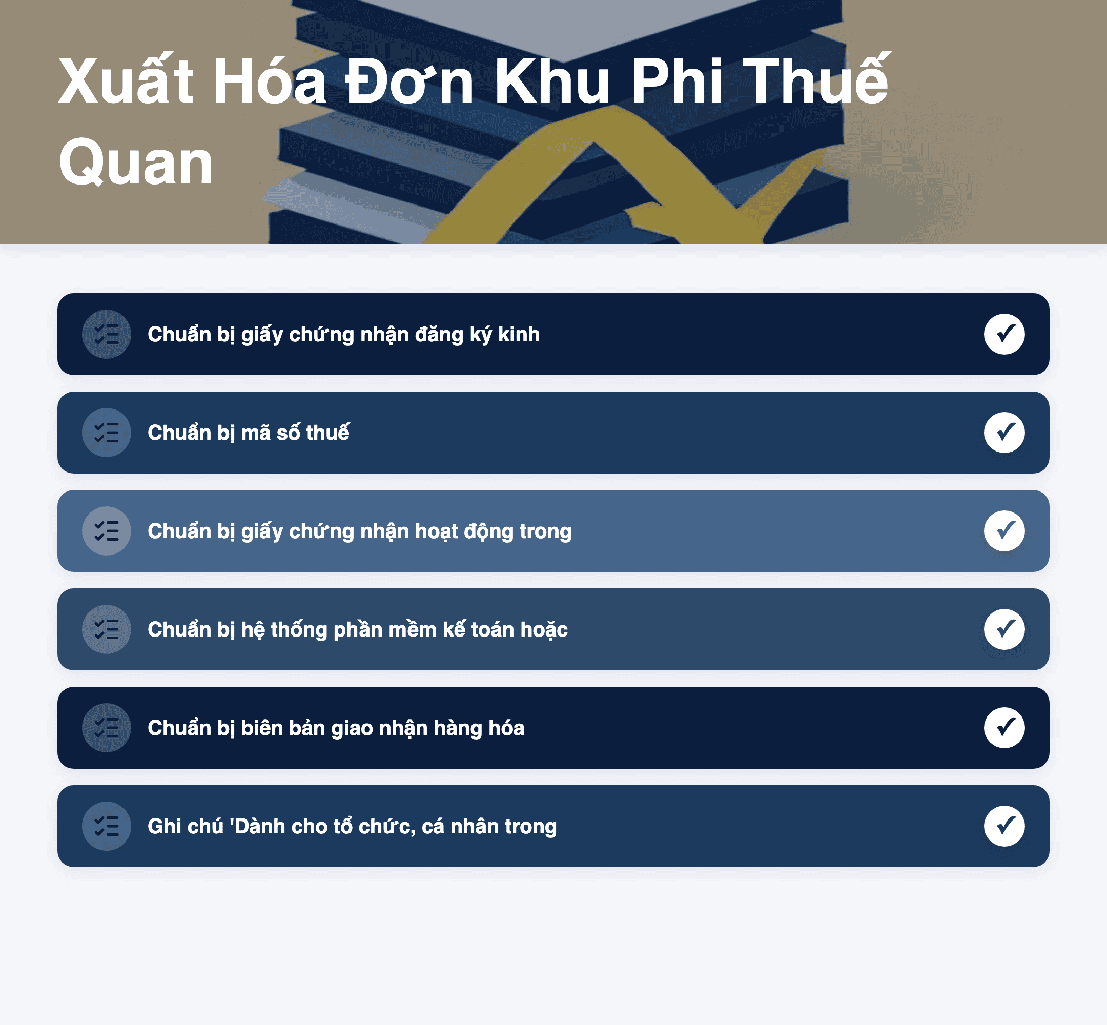Infographic: Hướng dẫn xuất hóa đơn cho doanh nghiệp khu phi thuế quan từ 01/7/2026: 6 bước chi tiết