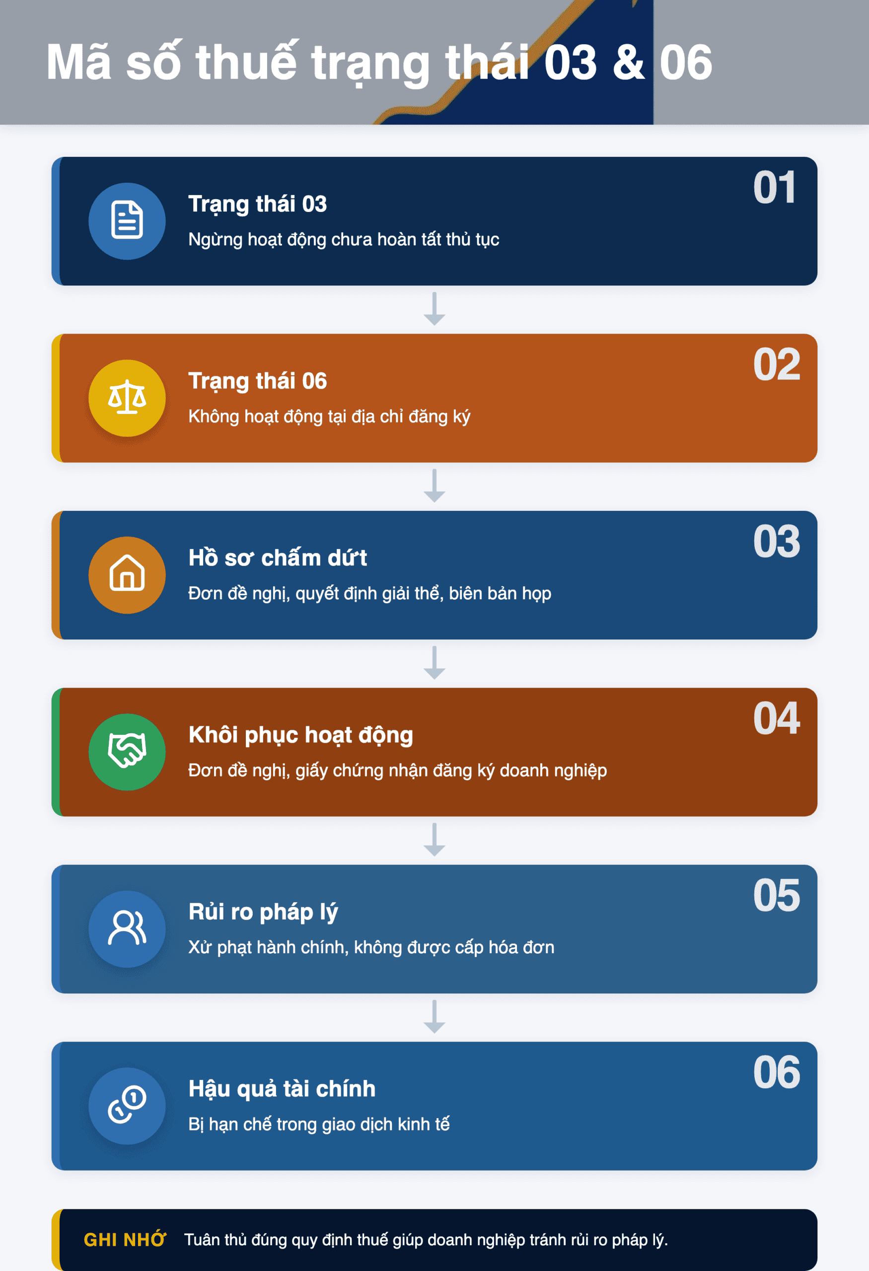 Infographic: Mã số thuế trạng thái 03 & 06: Hướng dẫn xử lý chi tiết 2026 tại Việt Nam