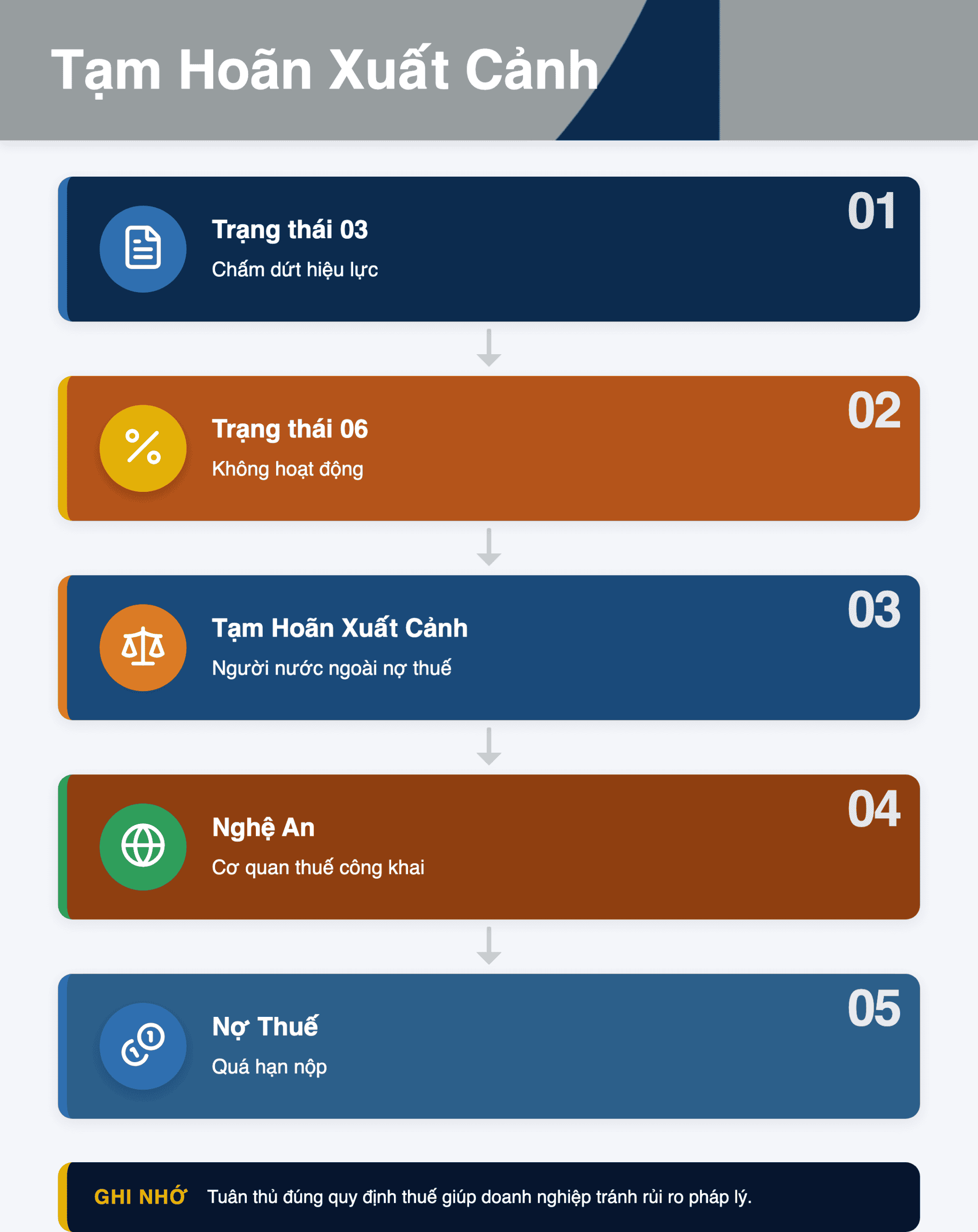 Infographic: Tạm Hoãn Xuất Cảnh Vì Nợ Thuế 2026: Hướng Dẫn Chi Tiết Cho Người Nước Ngoài