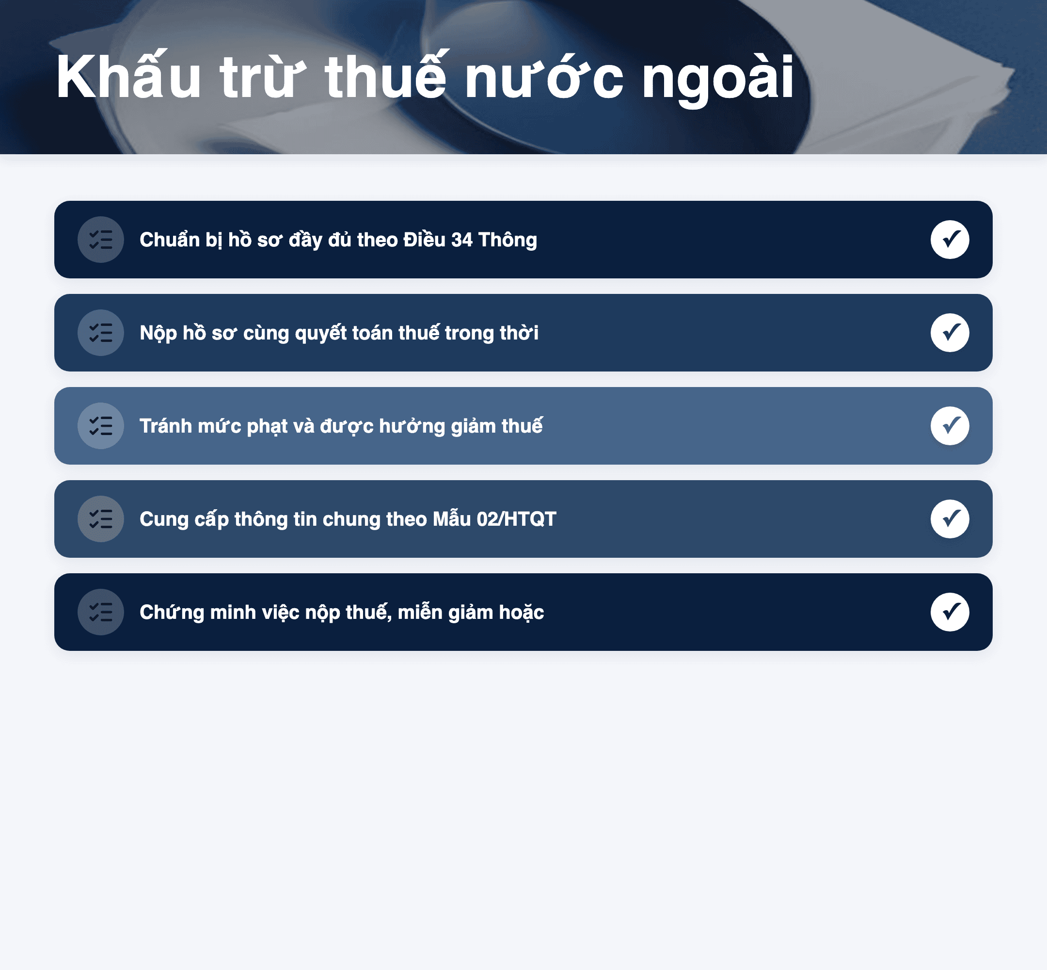 Infographic: Khấu trừ thuế nước ngoài 2025: 6 bước chuẩn bị hồ sơ theo Hiệp định tránh đánh thuế hai lần