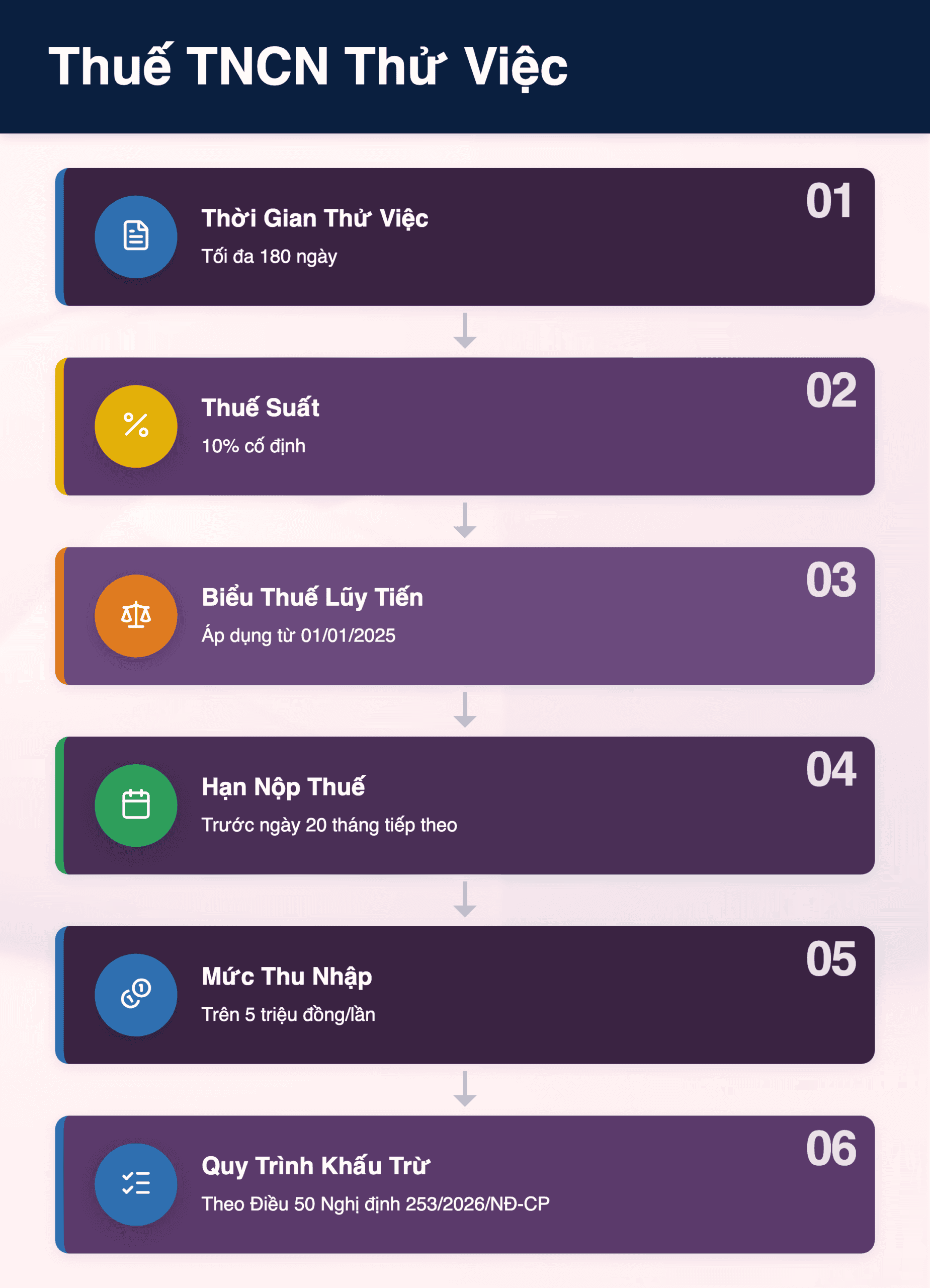 Infographic: Thuế TNCN thử việc 2025: Khi nào áp dụng biểu thuế lũy tiến?