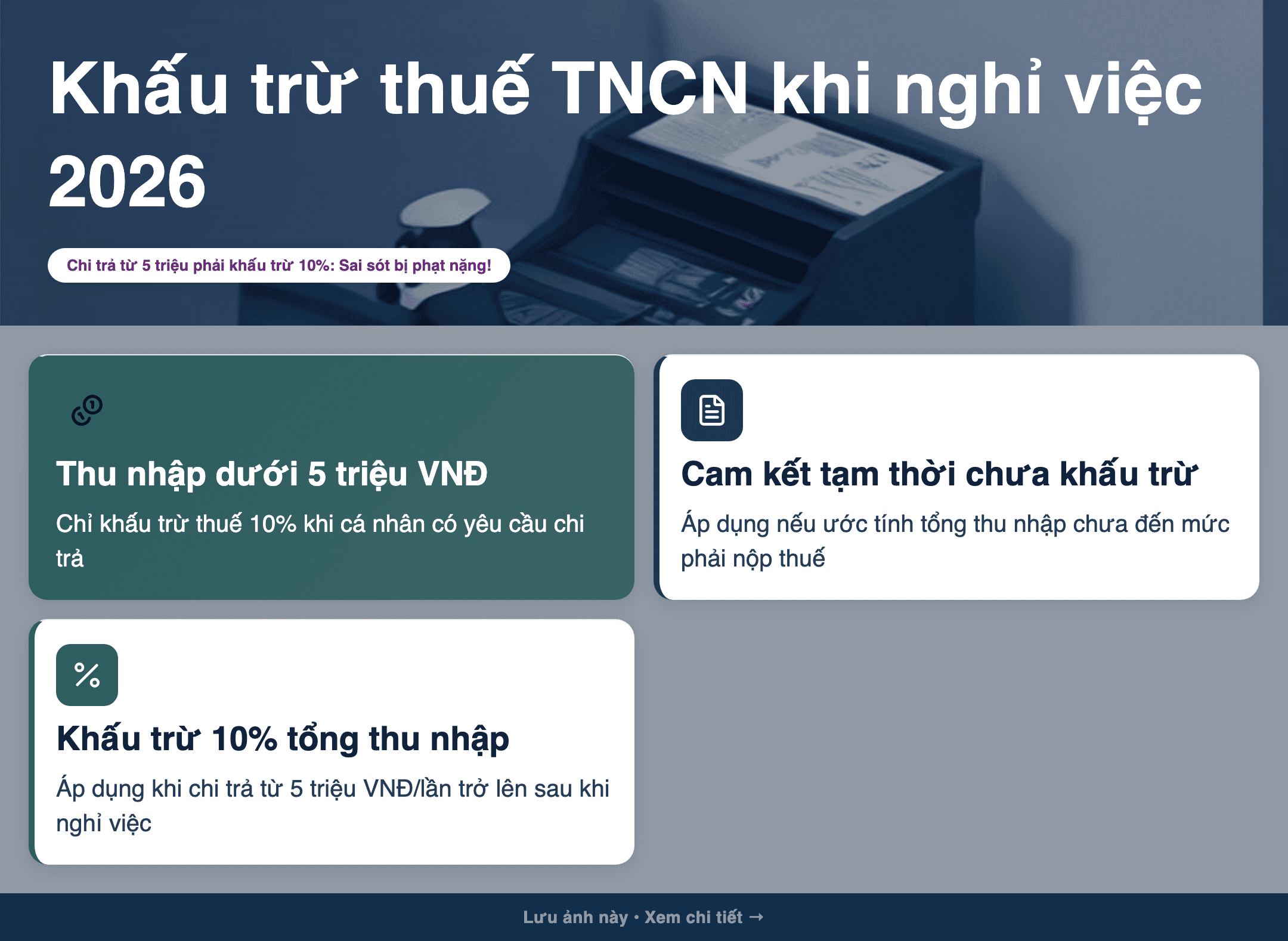Infographic: Khấu trừ thuế TNCN khi chấm dứt hợp đồng: Hướng dẫn chi tiết 2026