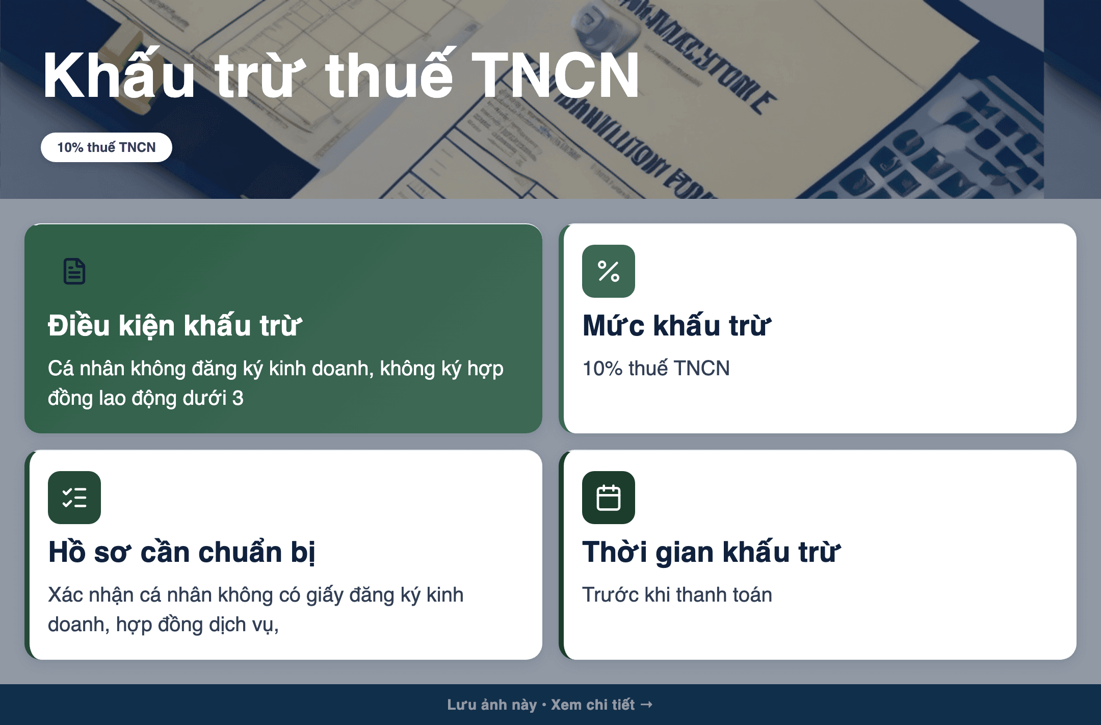 Infographic: Khi nào công ty phải khấu trừ 10% thuế TNCN cho cá nhân cung cấp dịch vụ? Hướng dẫn 2026