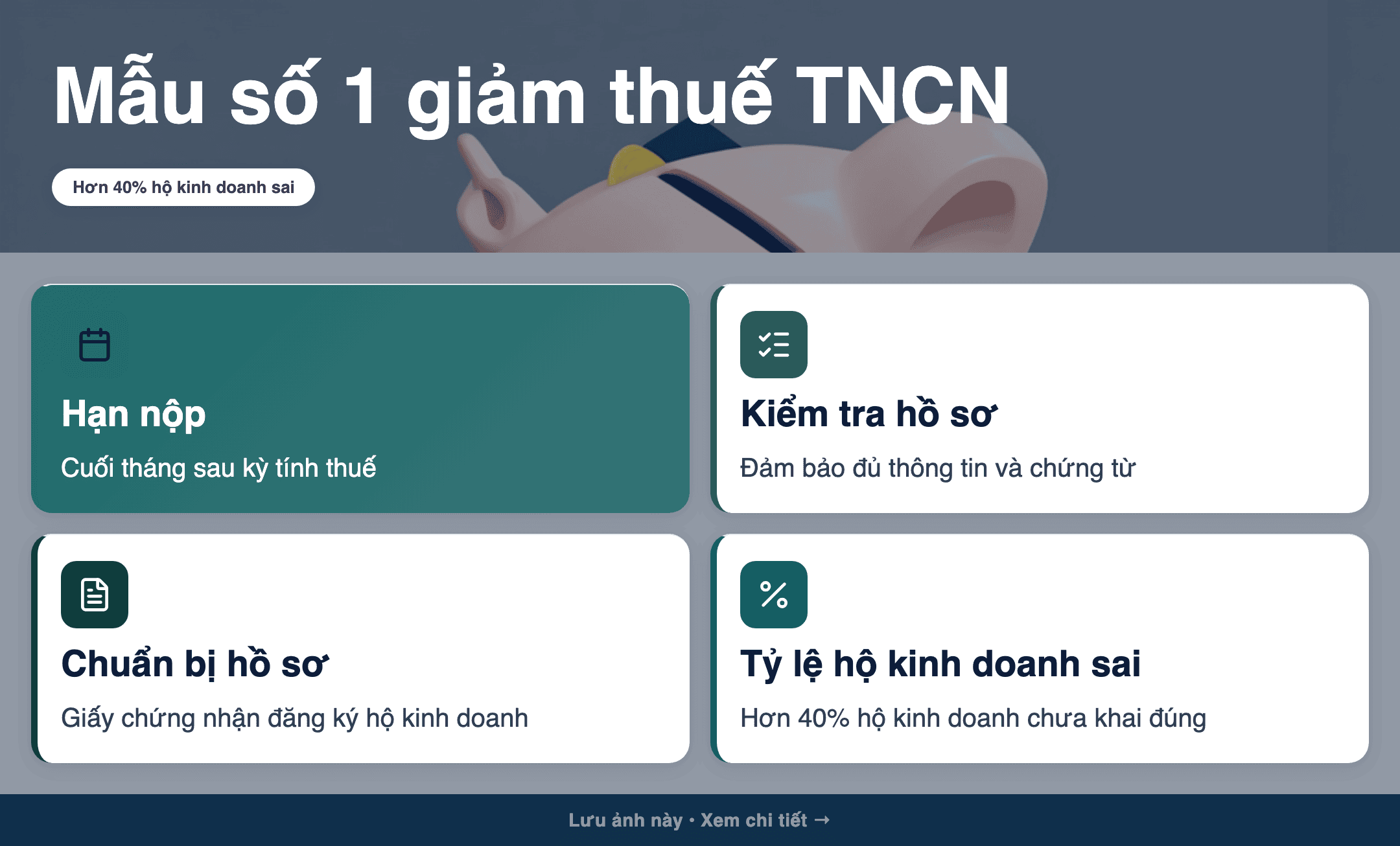 Infographic: Mẫu số 1 kê khai giảm thuế TNCN hộ kinh doanh 2026: Hướng dẫn chi tiết
